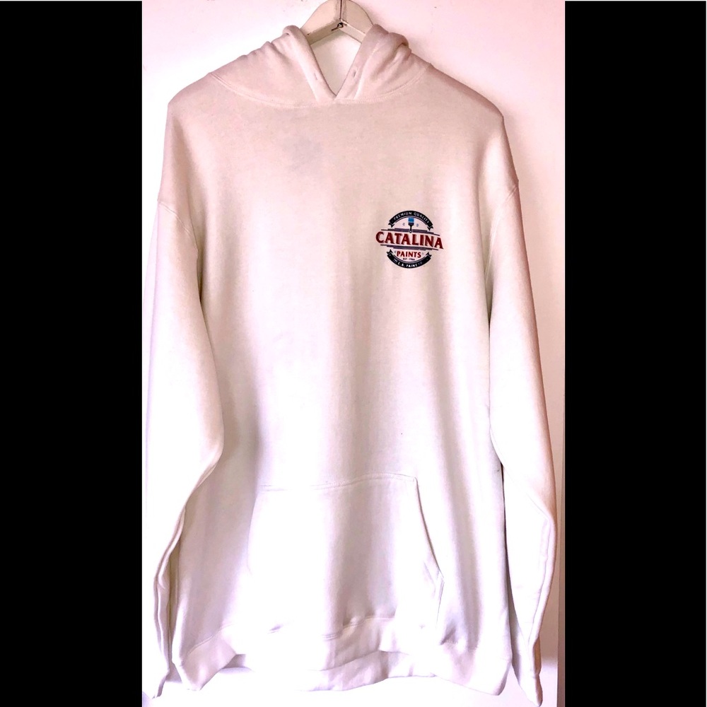 BENJAMIN MOORE CATALINA PAINTS HOODIE MENS POCKETS FLEECE SOFT SIZE 2X LOGOS